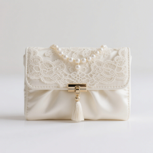 Lace-Overlay Evening Pouch​